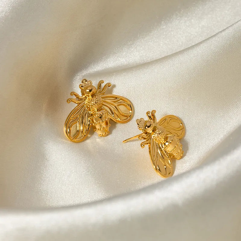 Gilded Bee Icon Earrings