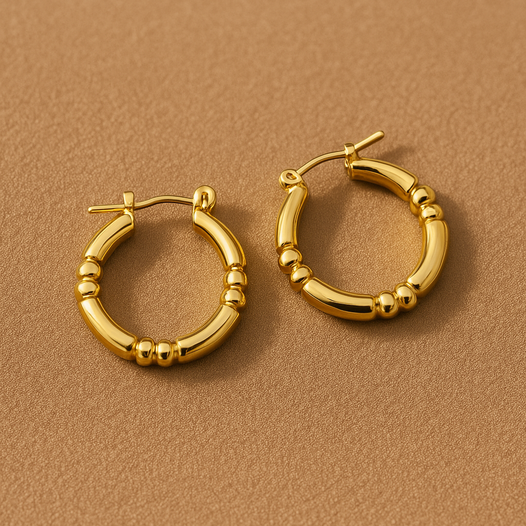 Cultural Gold Hoop Earrings