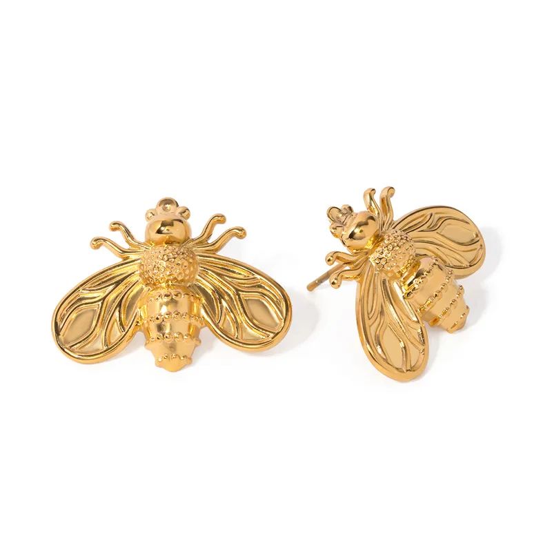 Gilded Bee Icon Earrings