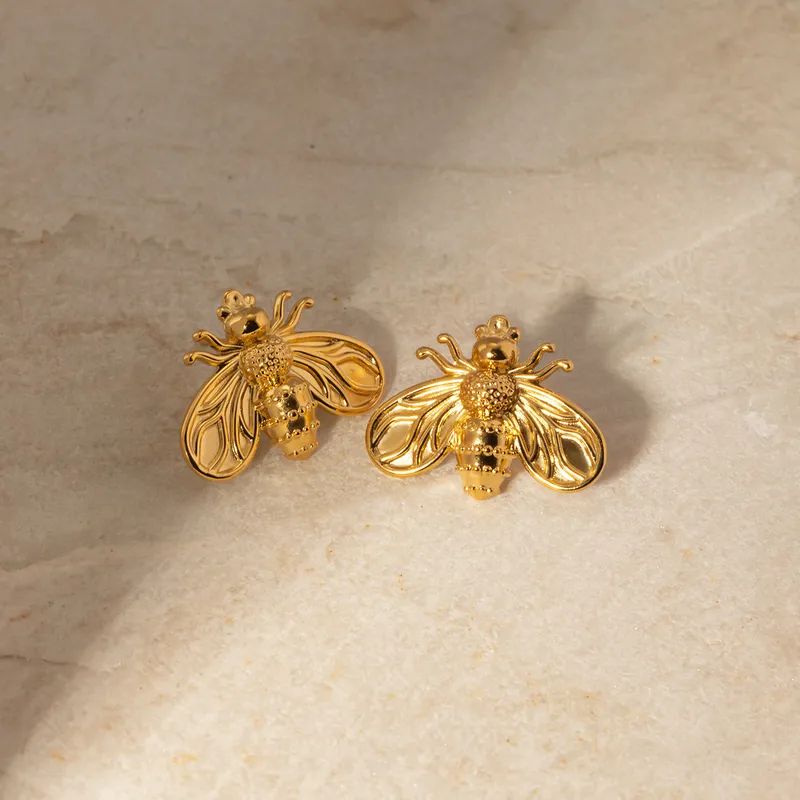 Gilded Bee Icon Earrings