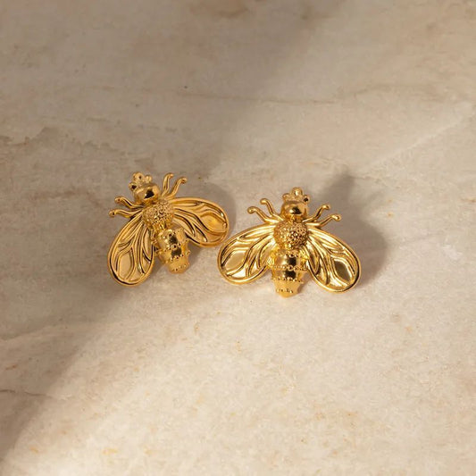 Gilded Bee Icon Earrings